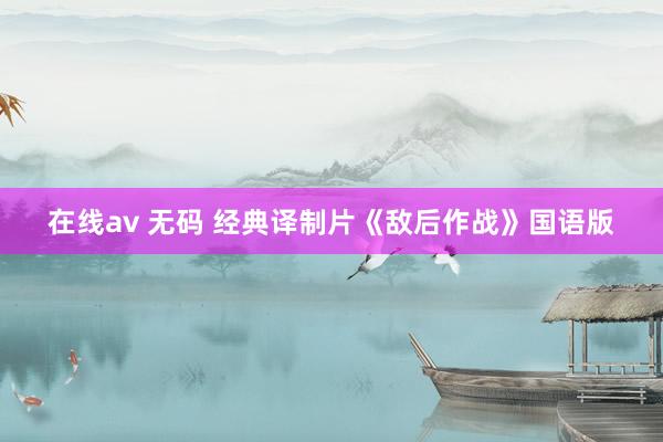 在线av 无码 经典译制片《敌后作战》国语版